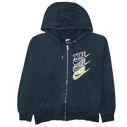 Womens UK Size M Nike Black Full Zip Hoodie