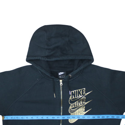 Womens UK Size M Nike Black Full Zip Hoodie