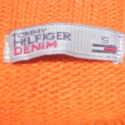 Tommy Hilfiger Denim Men's Orange Cotton Acrylic Crew Neck Jumper Size S