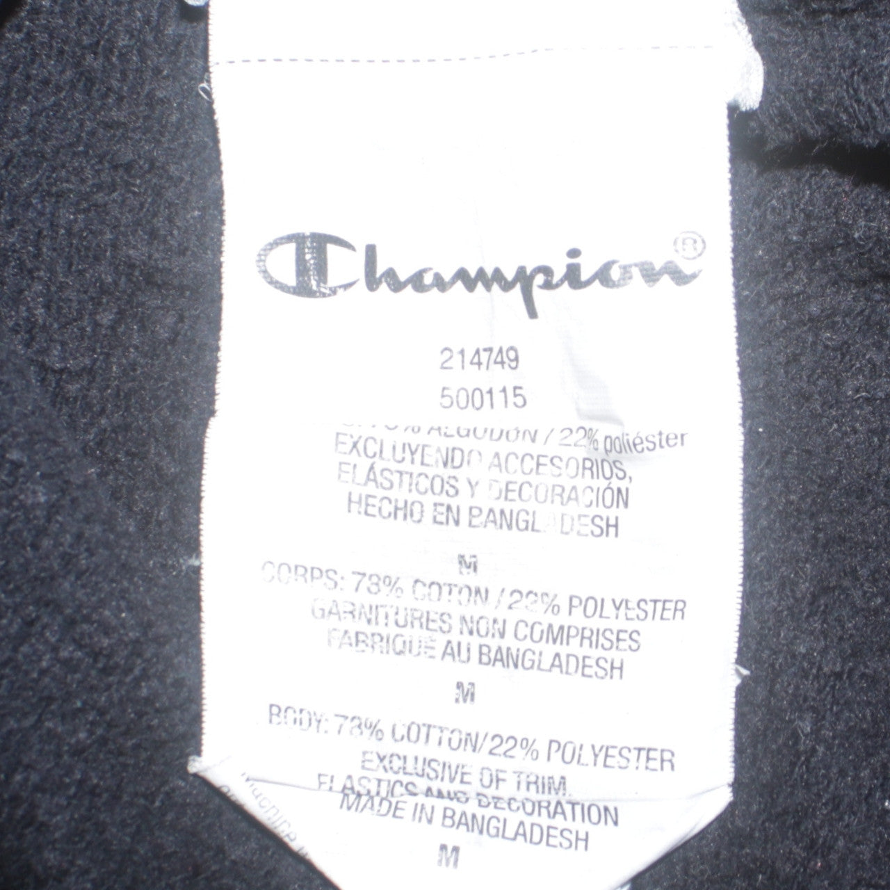 Mens UK Size M Champion Black Pullover Hoodie