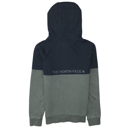The North Face Boys Green Pullover Hoodie L Colourblock Logo Sweatshirt