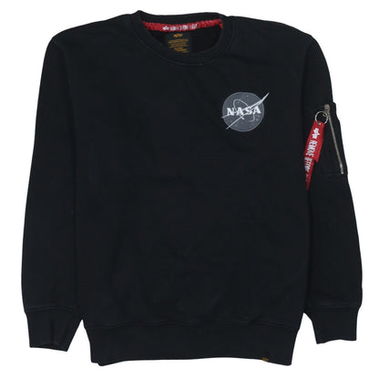 Mens UK Size M Alpha Industries Black Pullover Sweatshirt