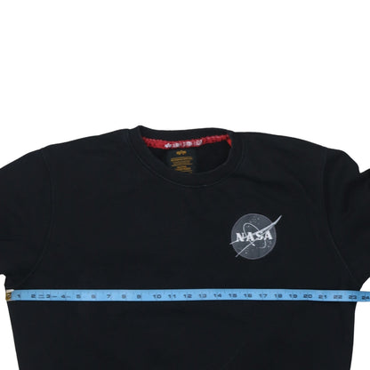 Mens UK Size M Alpha Industries Black Pullover Sweatshirt