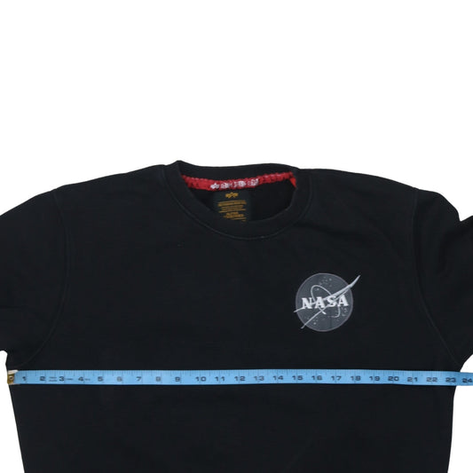 Mens UK Size M Alpha Industries Black Pullover Sweatshirt