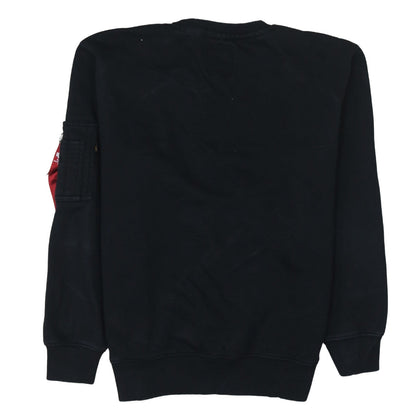Mens UK Size M Alpha Industries Black Pullover Sweatshirt