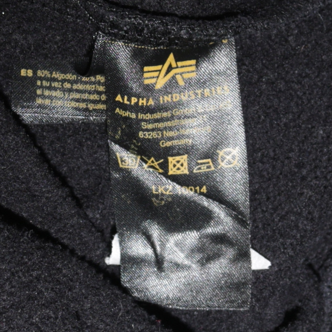 Mens UK Size M Alpha Industries Black Pullover Sweatshirt