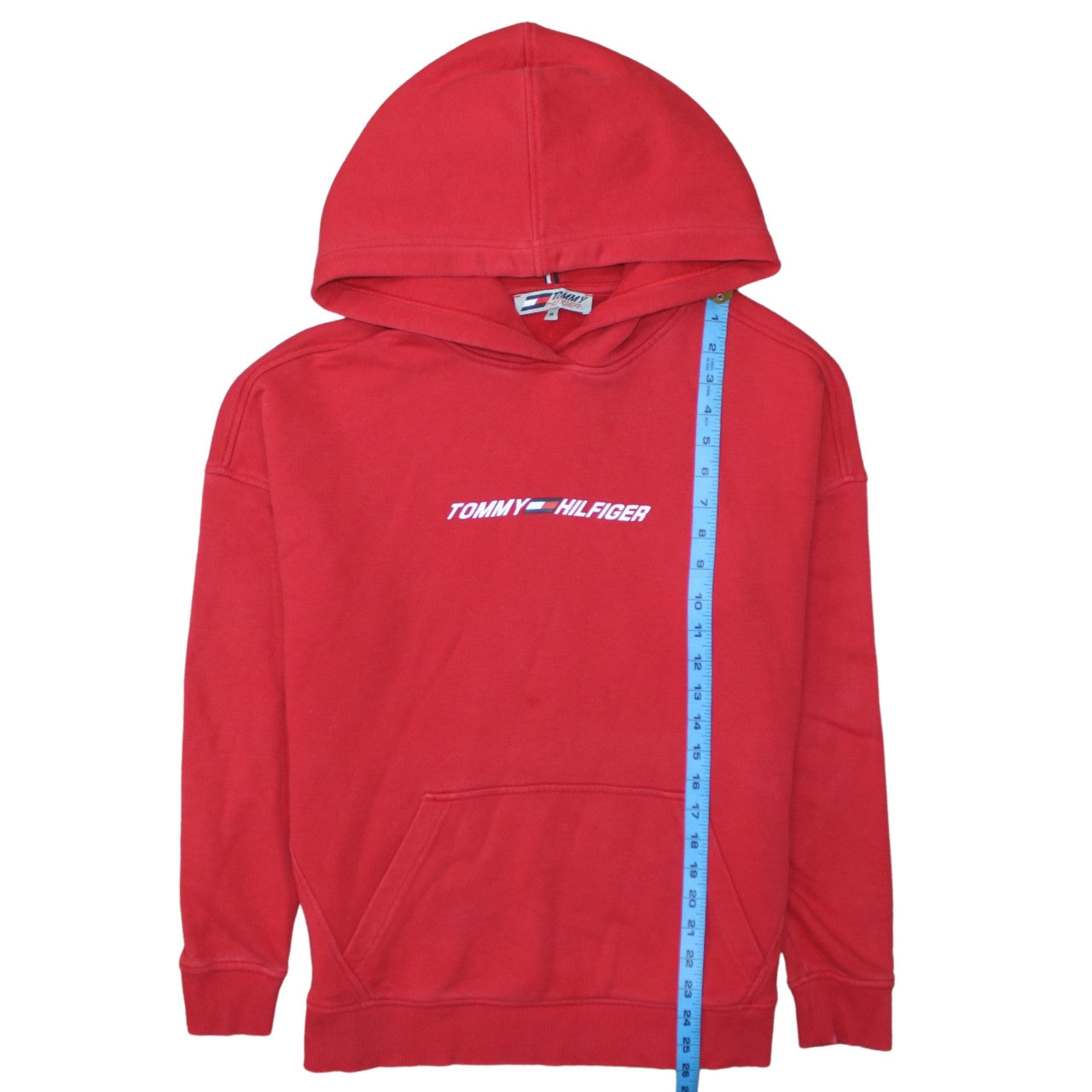 Mens UK Size M Tommy Hilfiger Red Pullover Hoodie