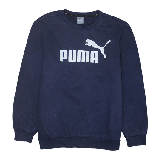 Mens UK Size M PUMA Blue Pullover Sweatshirt