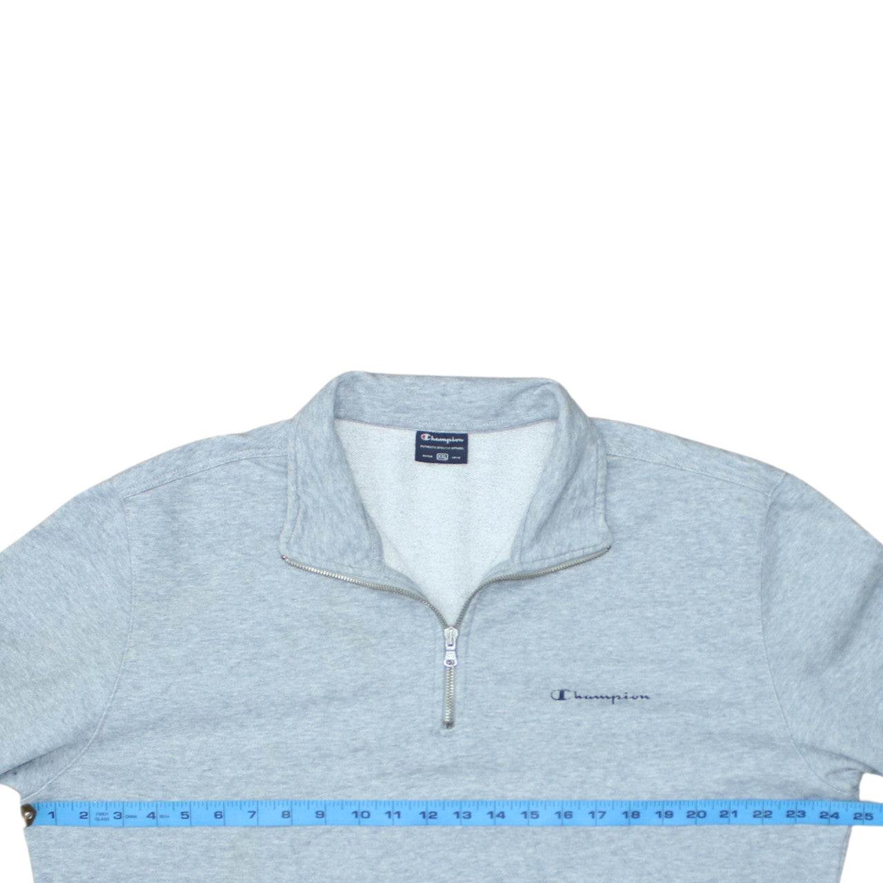 Mens UK Size 2XL Champion Grey 1/4 Zip Sweatshirt