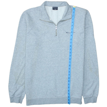 Mens UK Size 2XL Champion Grey 1/4 Zip Sweatshirt