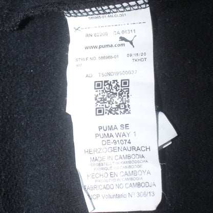 Puma Boys Black Pullover Hoodie 13-14 Years Regular Fit Logo Fleece