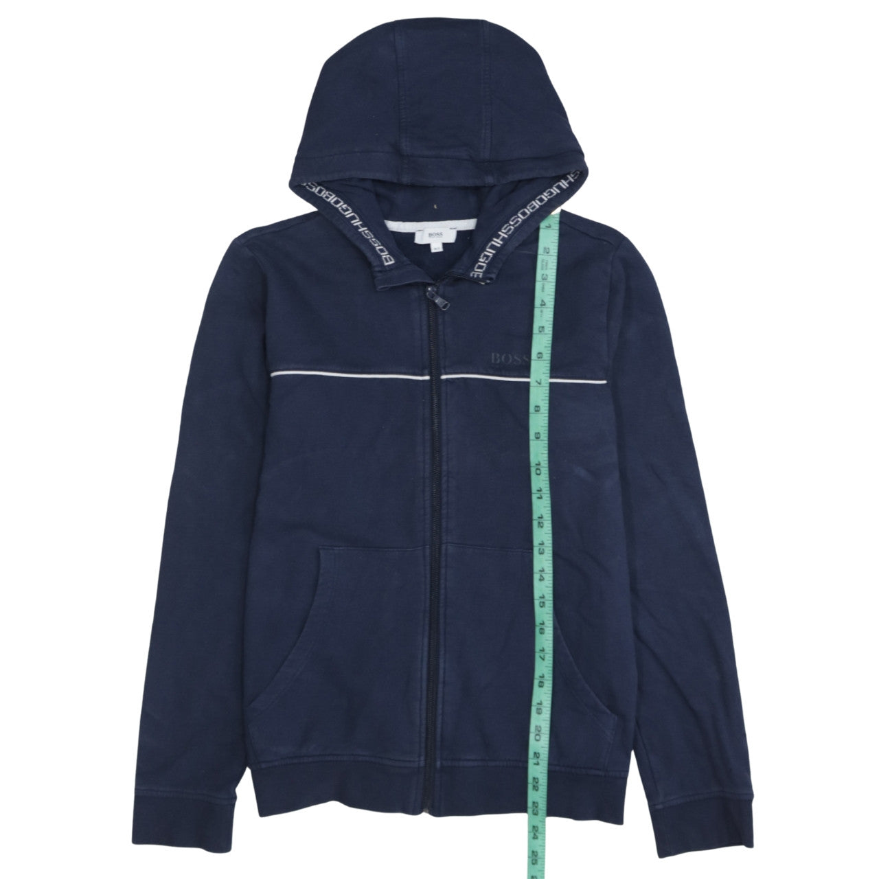 Boys UK Size 14 Years HUGO BOSS Blue Full Zip Hoodie