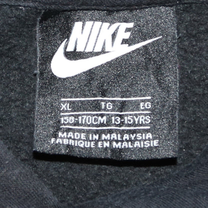 Nike Boys Black Pullover Fleece Hoodie XL 13-15 Years Logo Sweatshirt