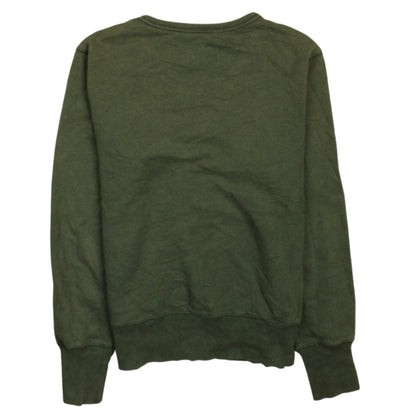 Nike Green Unisex Kids L Pullover Sweatshirt with Logo Print