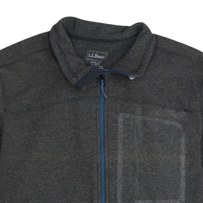 L.L.Bean Men's Grey Full Zip Fleece Jacket Size L Lightweight Outdoor