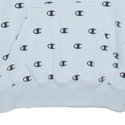 Womens UK Size XS Champion Blue Pullover Hoodie