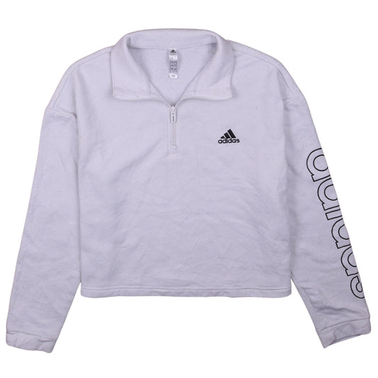 Womens UK Size 16-18 adidas White Pullover Sweatshirt