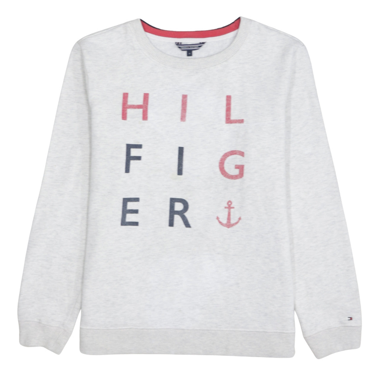 Womens UK Size M Tommy Hilfiger Grey Pullover Sweatshirt