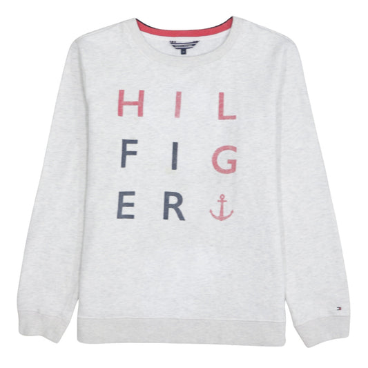 Womens UK Size M Tommy Hilfiger Grey Pullover Sweatshirt