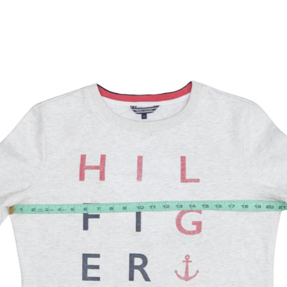 Womens UK Size M Tommy Hilfiger Grey Pullover Sweatshirt