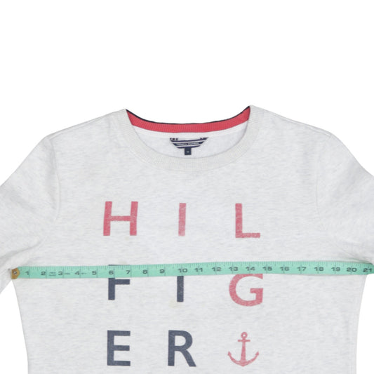 Womens UK Size M Tommy Hilfiger Grey Pullover Sweatshirt