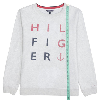 Womens UK Size M Tommy Hilfiger Grey Pullover Sweatshirt
