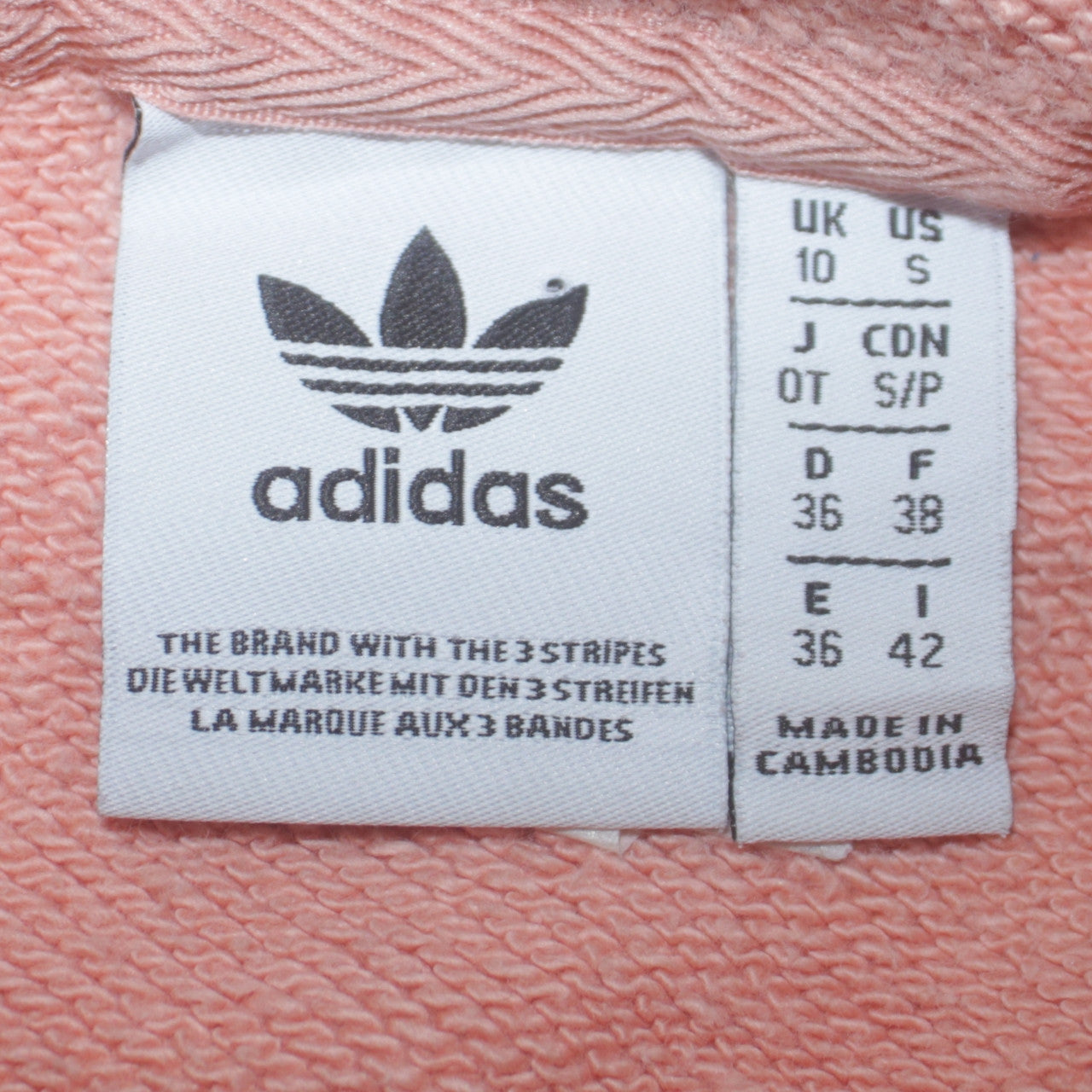 Womens UK Size 10 adidas Pink Pullover Hoodie