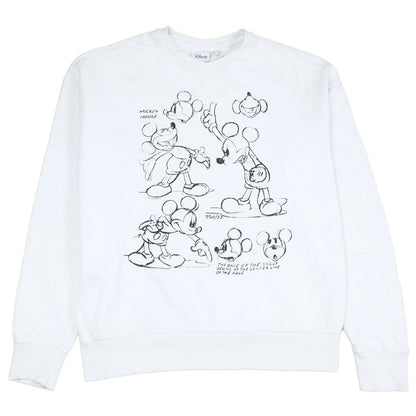 Womens UK Size 2XS Disney White Pullover Sweatshirt