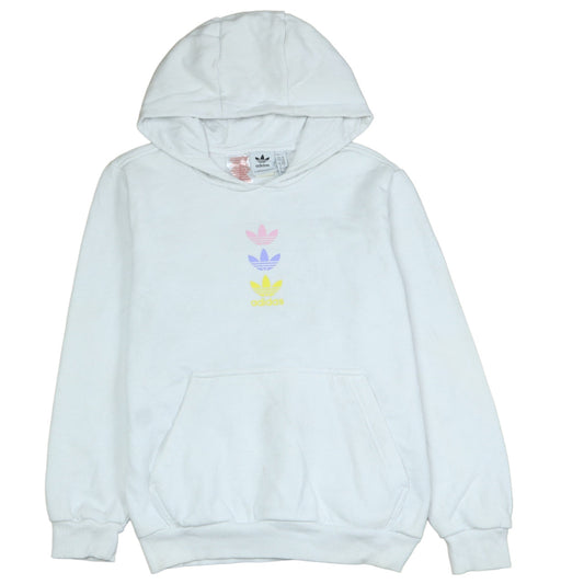 Girls UK Size 11-12 Years adidas White Pullover Hoodie