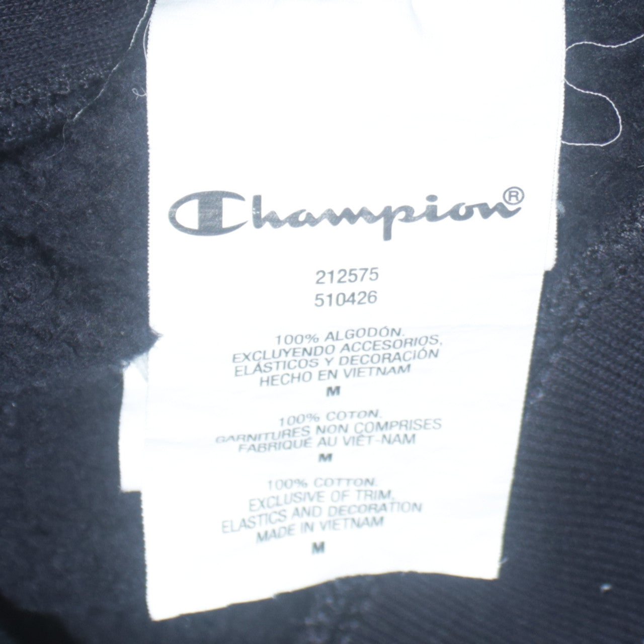 Mens UK Size M Champion Black Pullover Hoodie