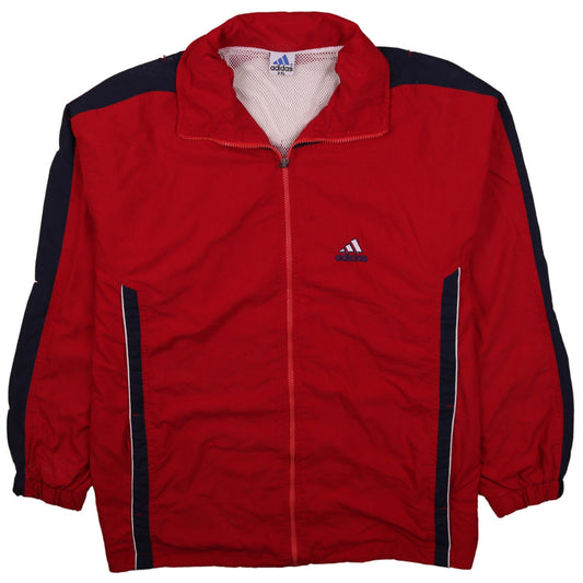 Adidas Men's Red 2XL Track Jacket Full Zip Lightweight Sportswear