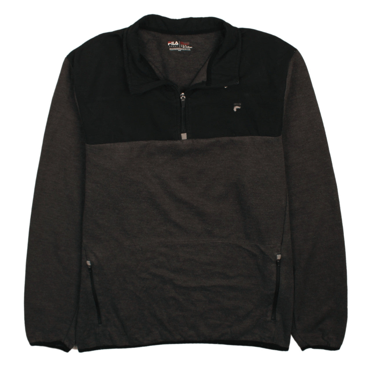 Mens UK Size L FILA Grey 1/4 Zip Sweatshirt