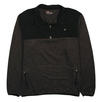 Mens UK Size L FILA Grey 1/4 Zip Sweatshirt