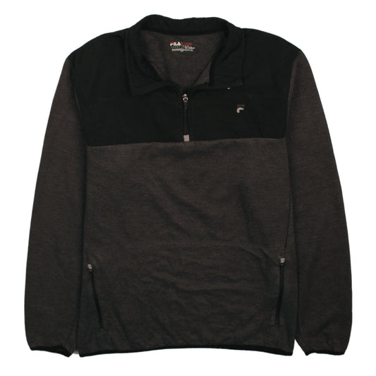Mens UK Size L FILA Grey 1/4 Zip Sweatshirt