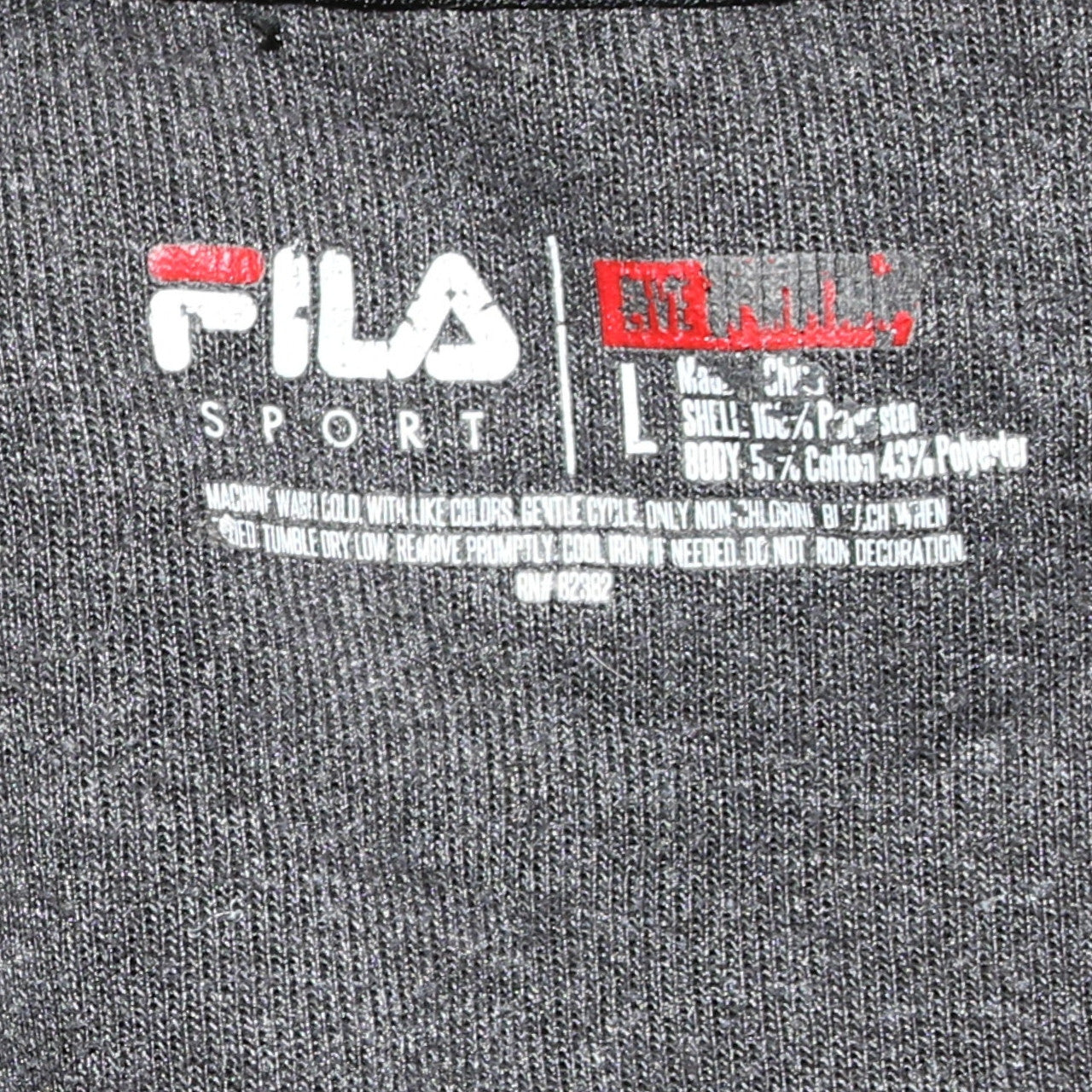 Mens UK Size L FILA Grey 1/4 Zip Sweatshirt