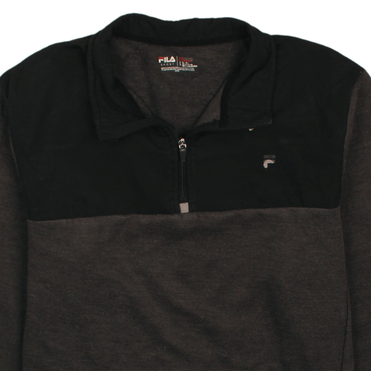 Mens UK Size L FILA Grey 1/4 Zip Sweatshirt