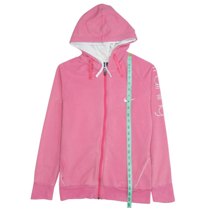 Nike Girls Pink Full Zip Hoodie Sweatshirt Medium UK 12-14 Dri-FIT