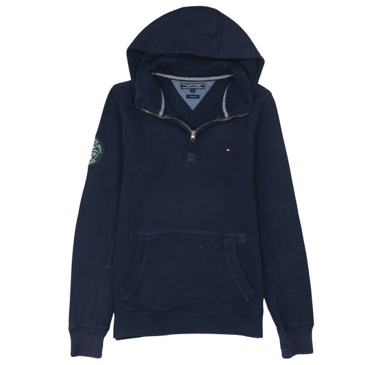 Mens UK Size M Tommy Hilfiger Blue 1/2 Zip Hoodie