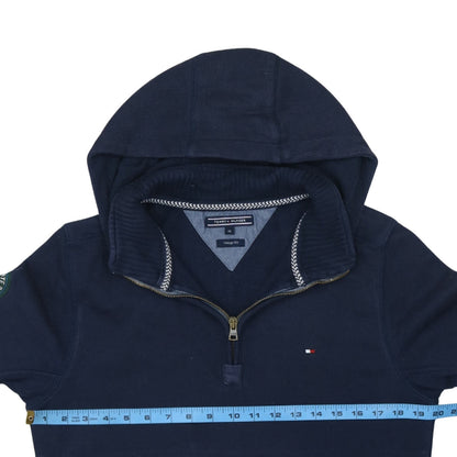 Mens UK Size M Tommy Hilfiger Blue 1/2 Zip Hoodie