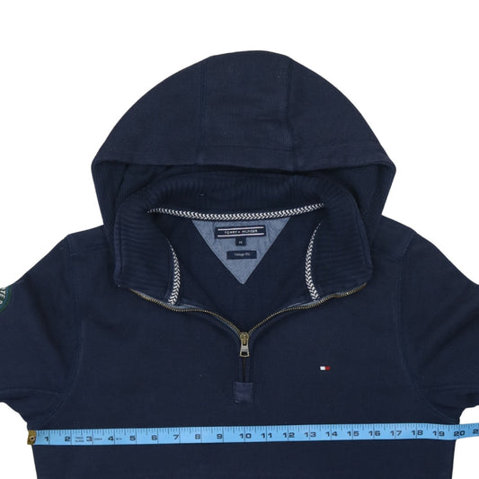 Mens UK Size M Tommy Hilfiger Blue 1/2 Zip Hoodie
