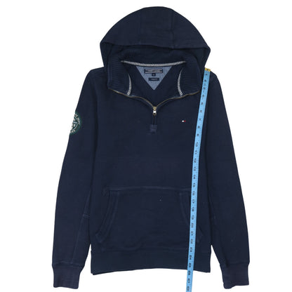 Mens UK Size M Tommy Hilfiger Blue 1/2 Zip Hoodie