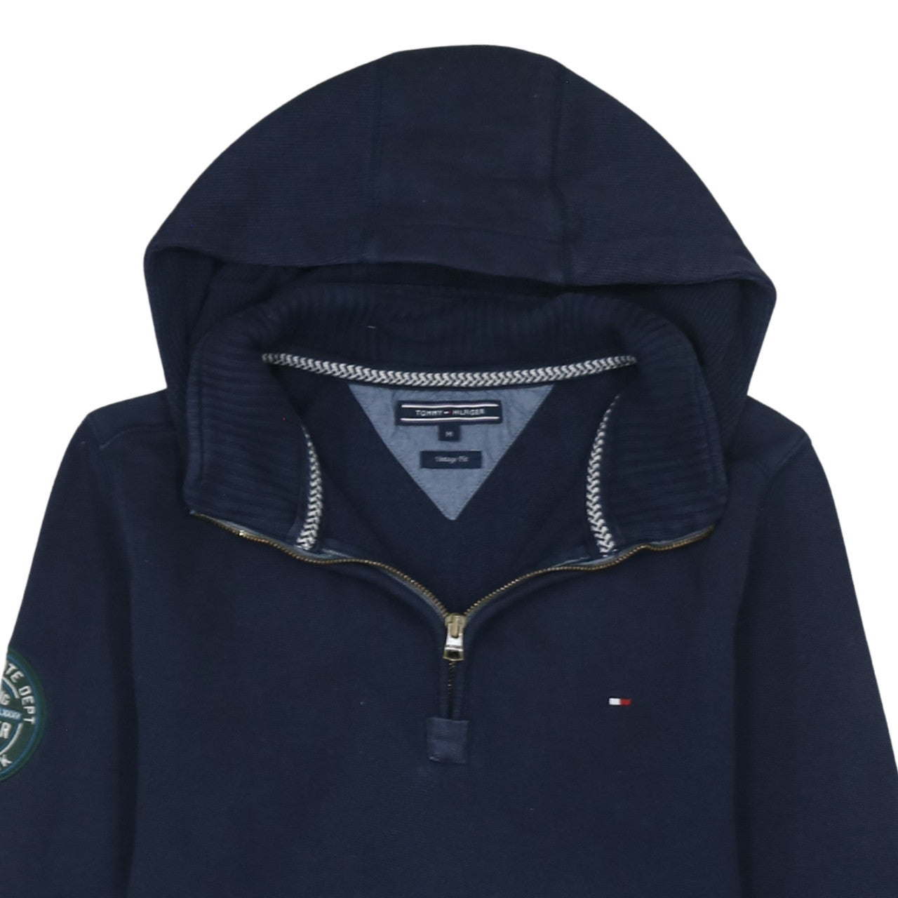 Mens UK Size M Tommy Hilfiger Blue 1/2 Zip Hoodie