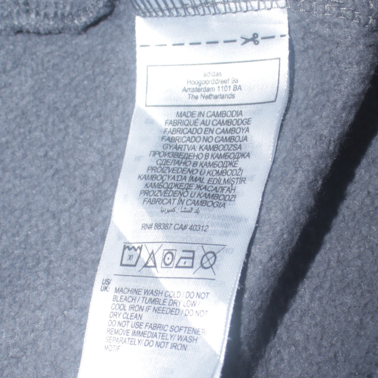 Mens UK Size S adidas Grey Pullover Hoodie