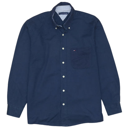 Tommy Hilfiger Men's Blue Long Sleeve Button-Down Cotton Shirt M
