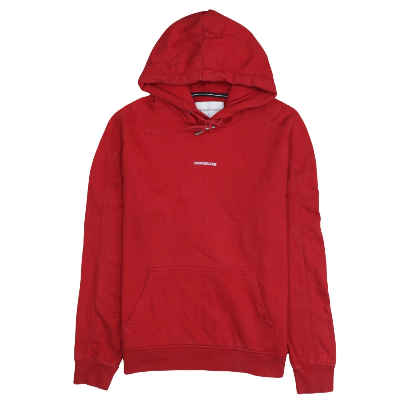 Mens UK Size S Calvin Klein Jeans Red Pullover Hoodie