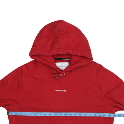 Mens UK Size S Calvin Klein Jeans Red Pullover Hoodie