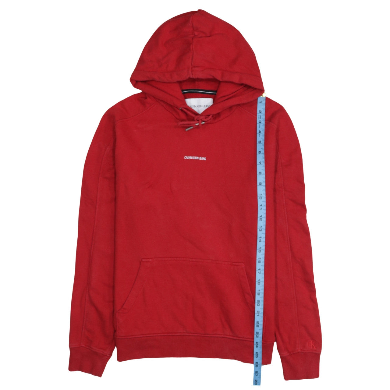 Mens UK Size S Calvin Klein Jeans Red Pullover Hoodie