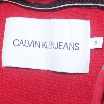 Mens UK Size S Calvin Klein Jeans Red Pullover Hoodie