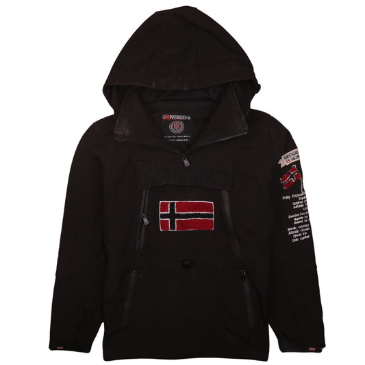 Mens UK Size S Geographical Norway Black Anorak Coat