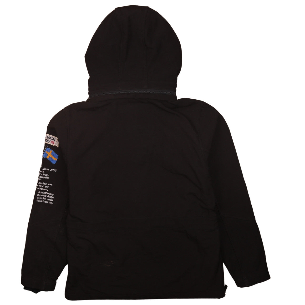 Mens UK Size S Geographical Norway Black Anorak Coat